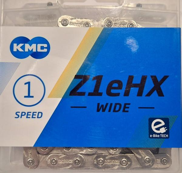 KMC Z1eHX Wide silber 112 Glieder E-Bike 1/2"x1/8" Breit, Hohe Zugfestigkeit,